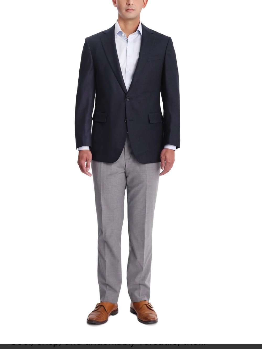 Oscar de la Renta Navy Single-Button Blazer